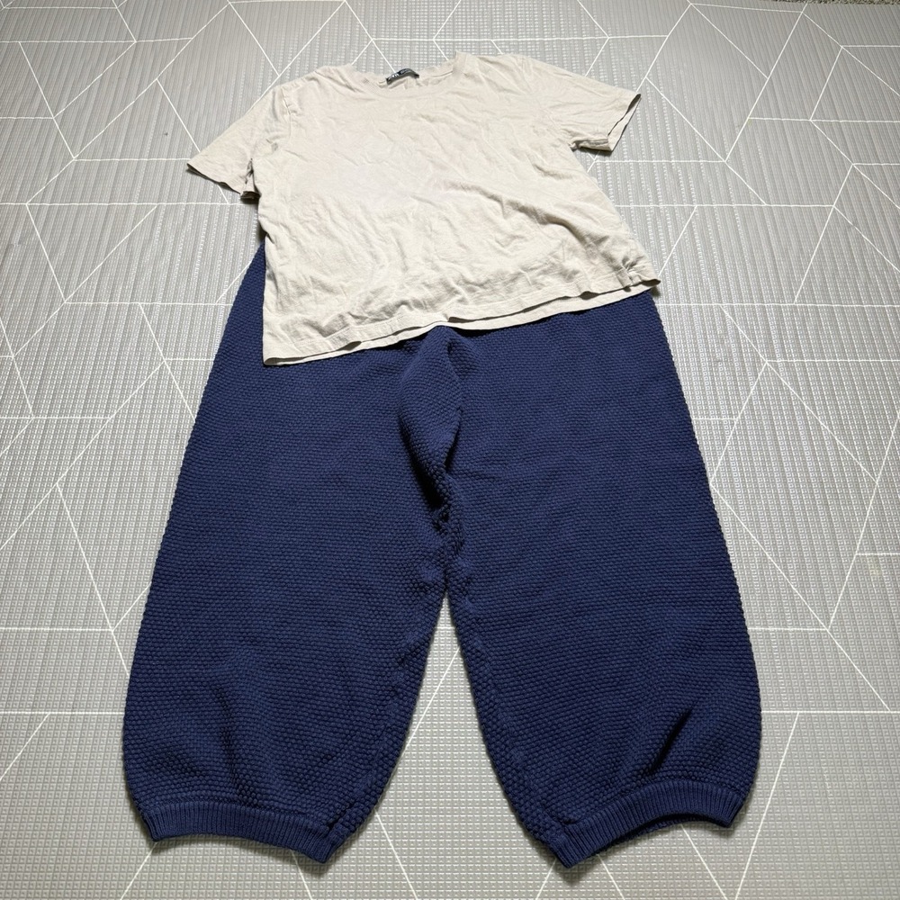 Free People Beach Hailee Sweater Joggers L Harem Barrel Knit & Zara Tee Cotton